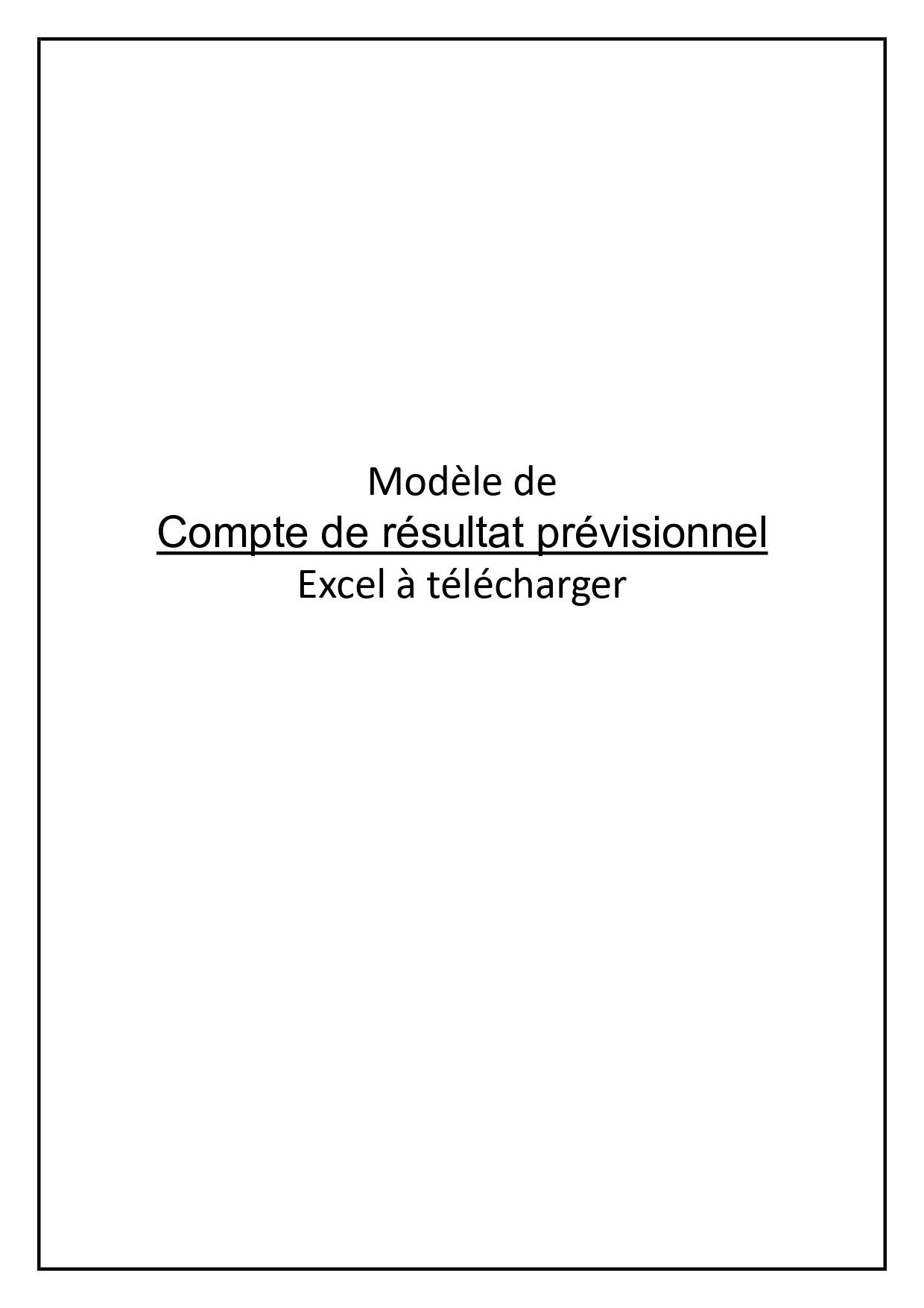 Compte de résultat prévisionnel