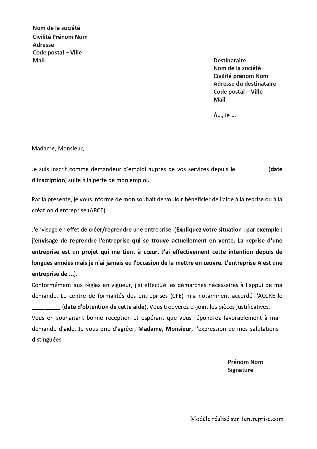 Demande d’aide à la création d’entreprise auprès du Conseil Régional