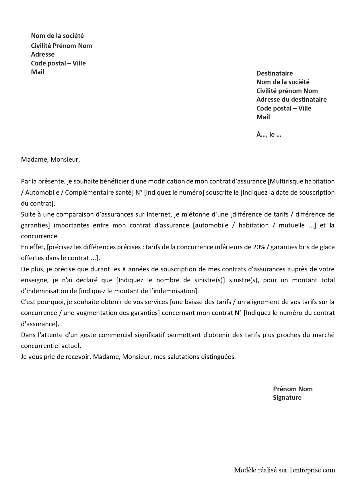 Demander une diminution de tarif de votre assurance