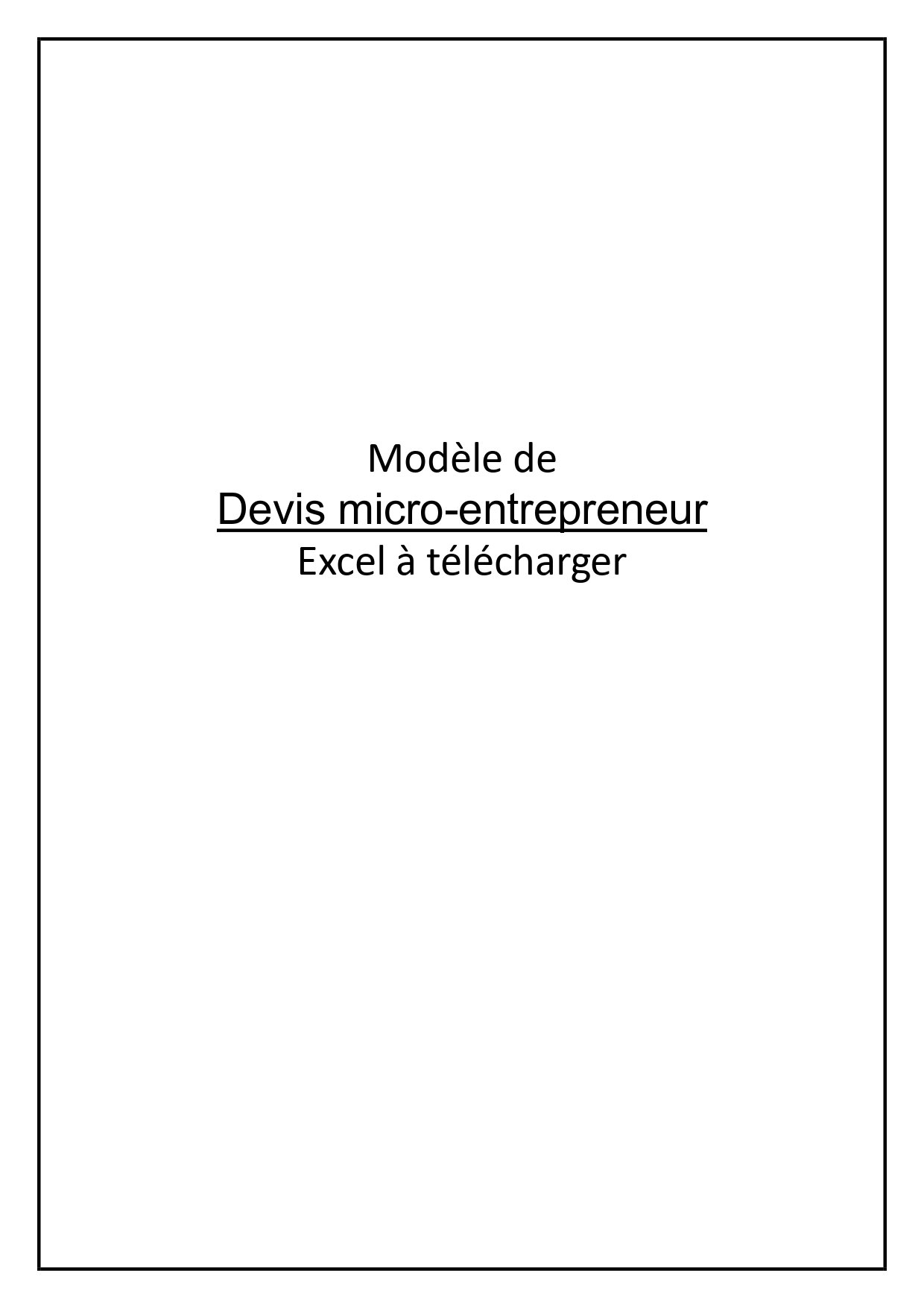 Devis micro-entrepreneur