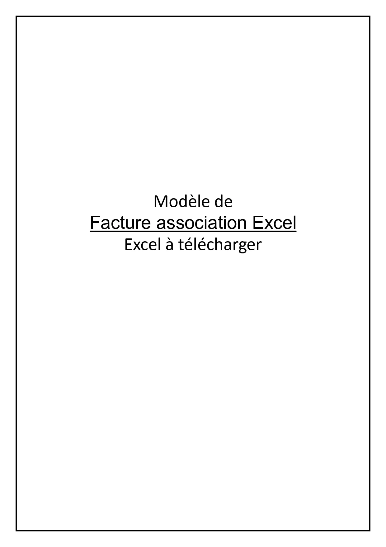 Facture association Excel