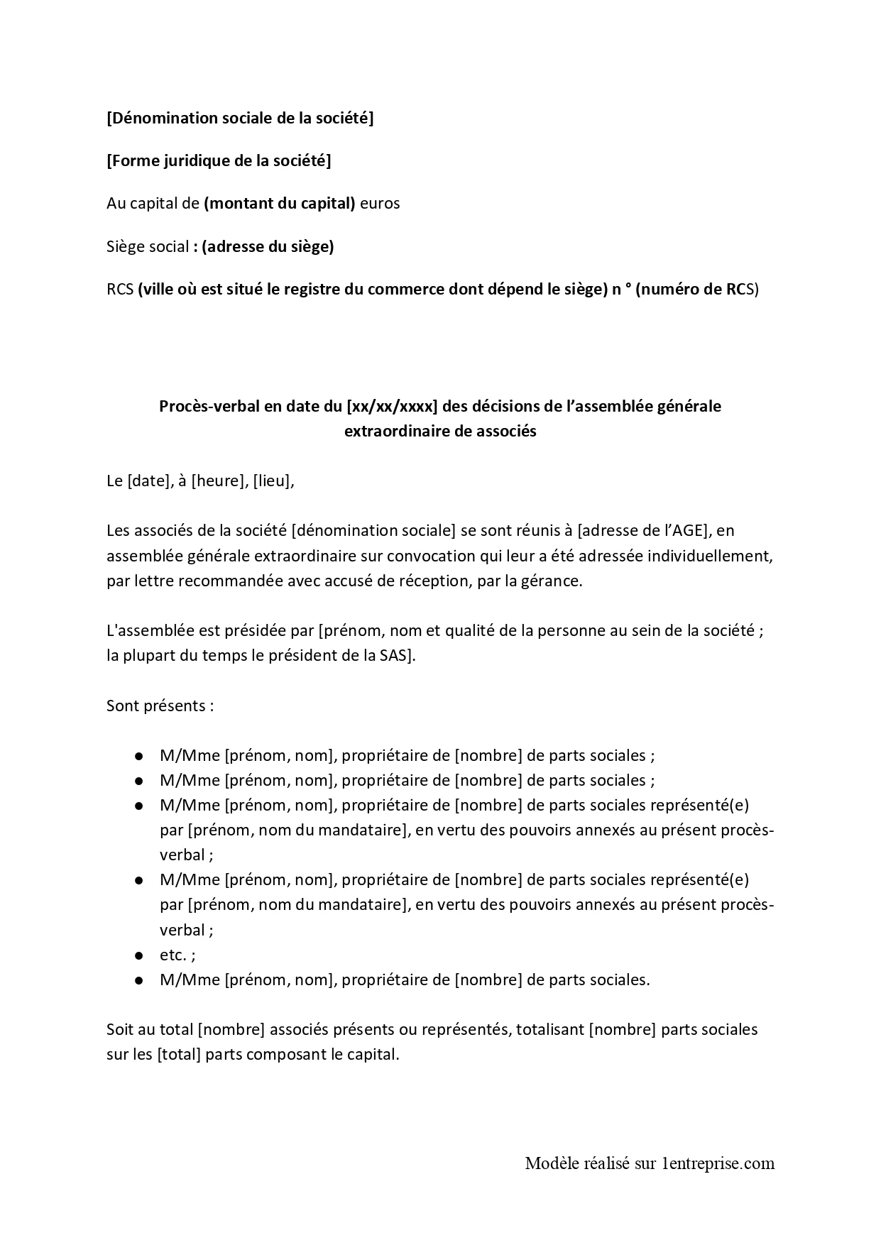 PV dissolution SAS