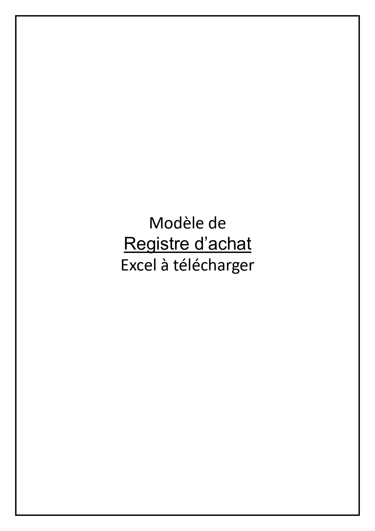 Registre d’achat