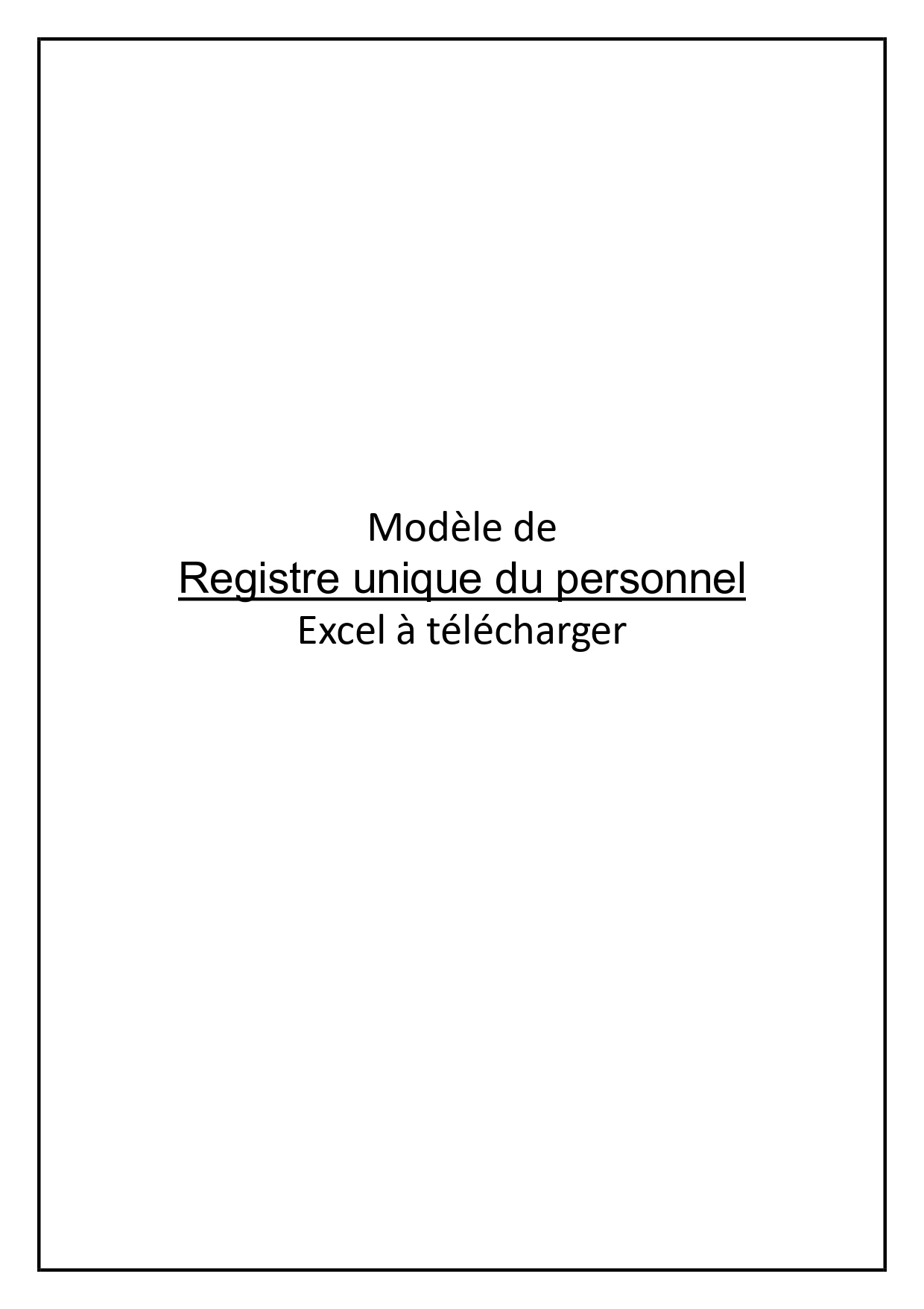 Registre unique du personnel