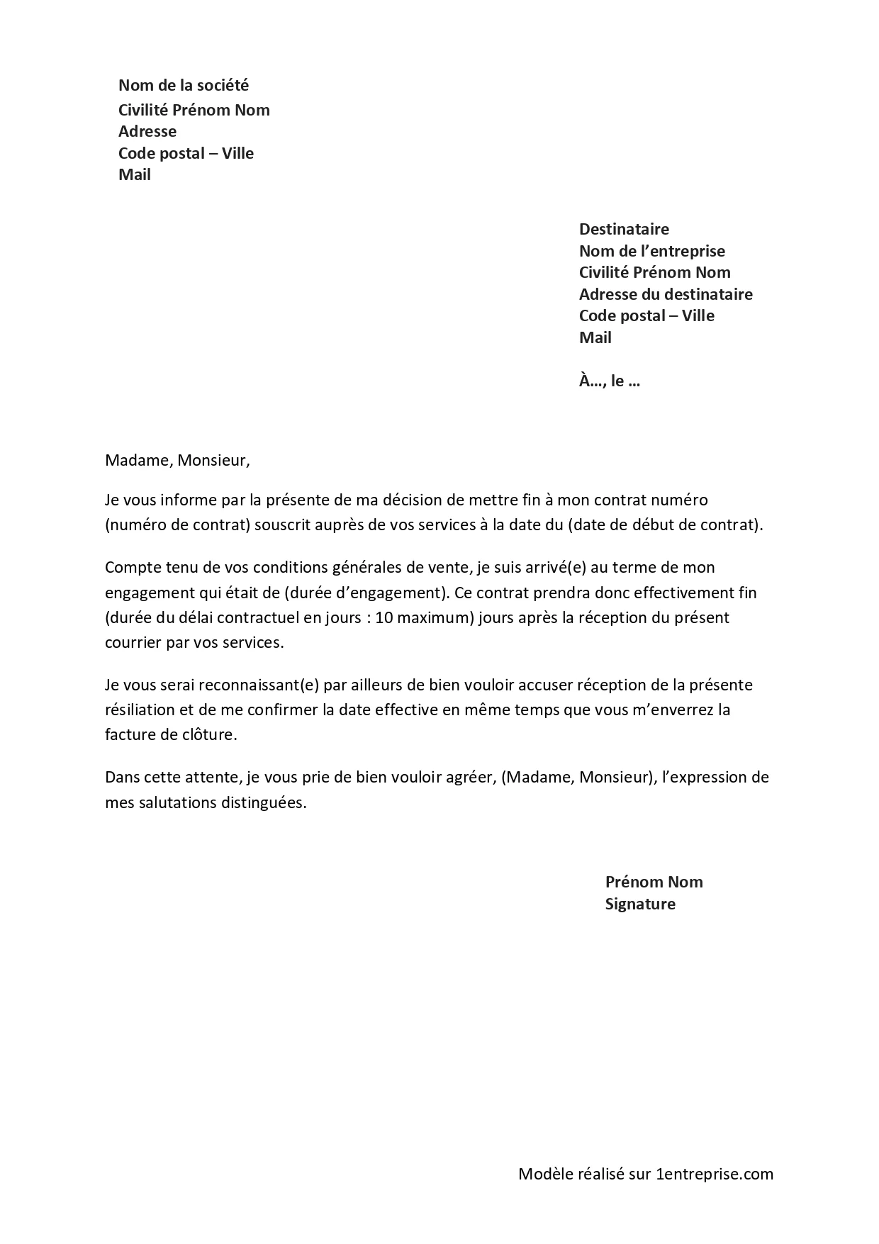 Résiliation courtier